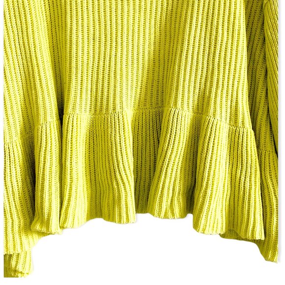 NWT Free People Cotton Blend Sweater,  Size M, Key Lime - Picture 11 of 14